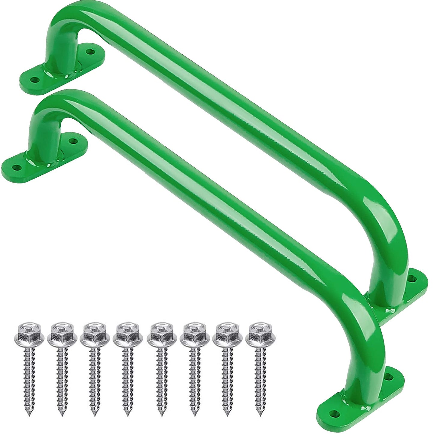 Purife 17.2 Inch Metal Playground Handles – Green (Set of 2) for Outdoor Playsets