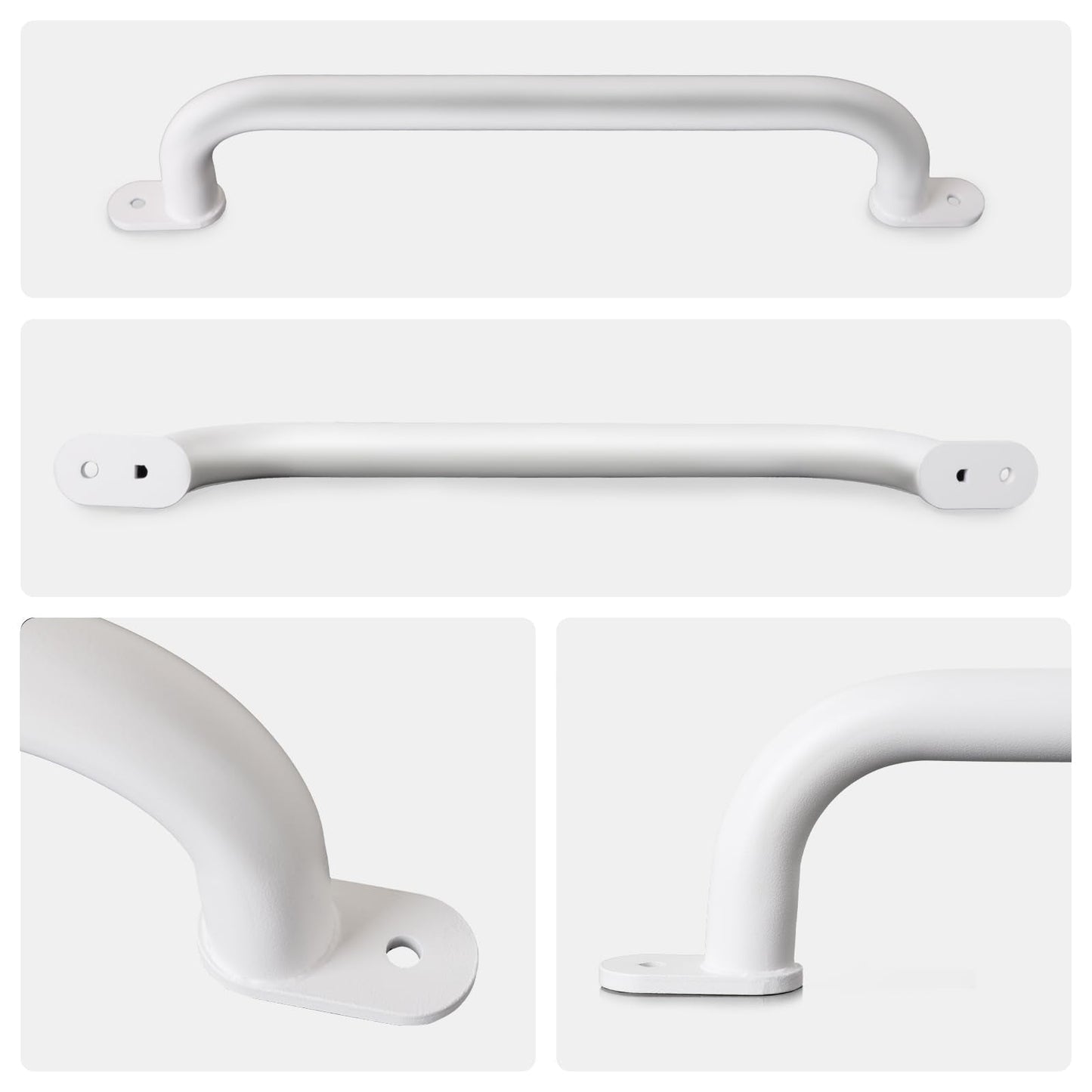 Purife 17-Inch Pack of 6 White Metal Playground Handles | Safe Playset Grips