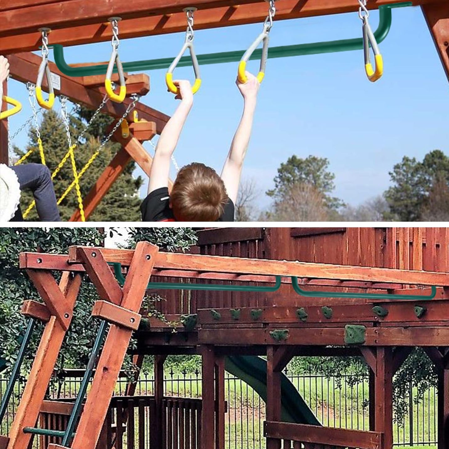Purife 37'' Playground Ladder Handle – 2-Point Safety Rail for Playsets