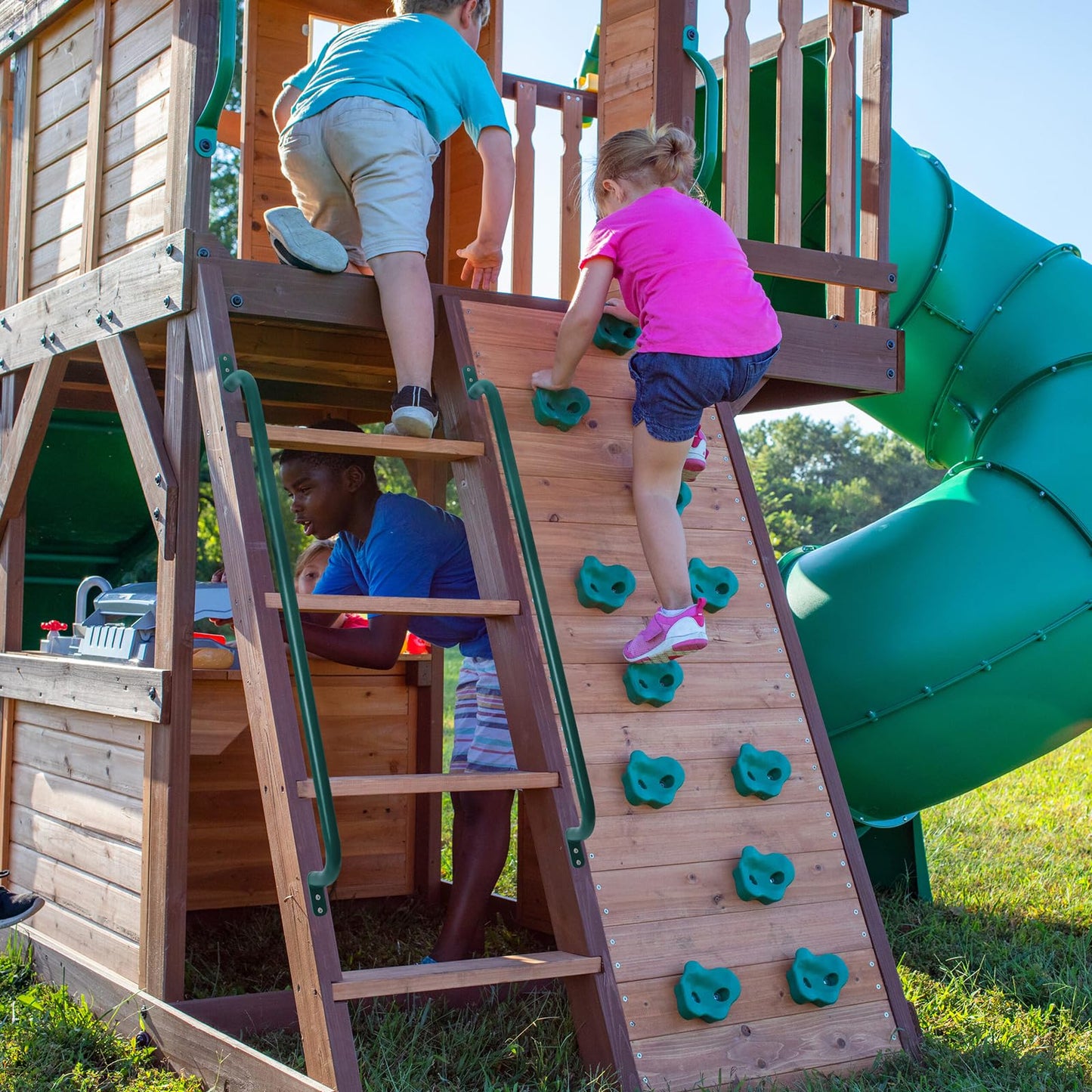 Purife 37'' Playground Ladder Handle – 2-Point Safety Rail for Playsets