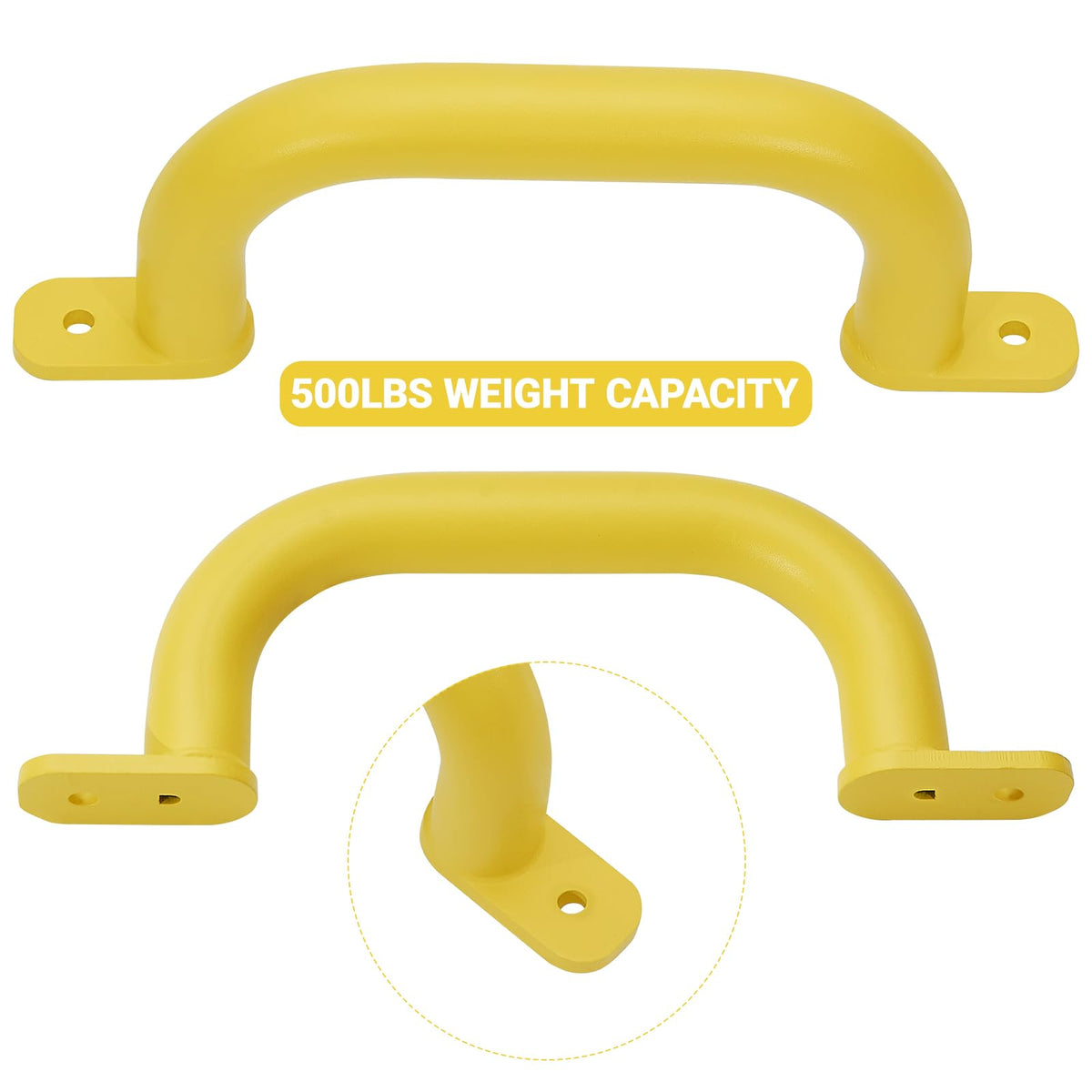Purife 10'' Yellow Playground Handles – Set of 2, Outdoor Playset Grab Bars