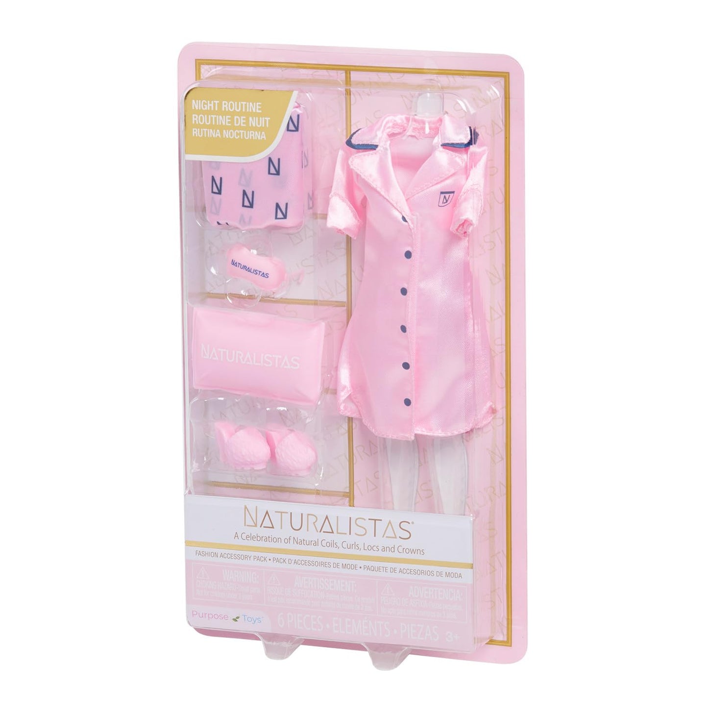 Purpose Toys Naturalistas Night Routine Fashion Pack — 6-Piece Outfit & Accessories for 11.5-Inch Dolls