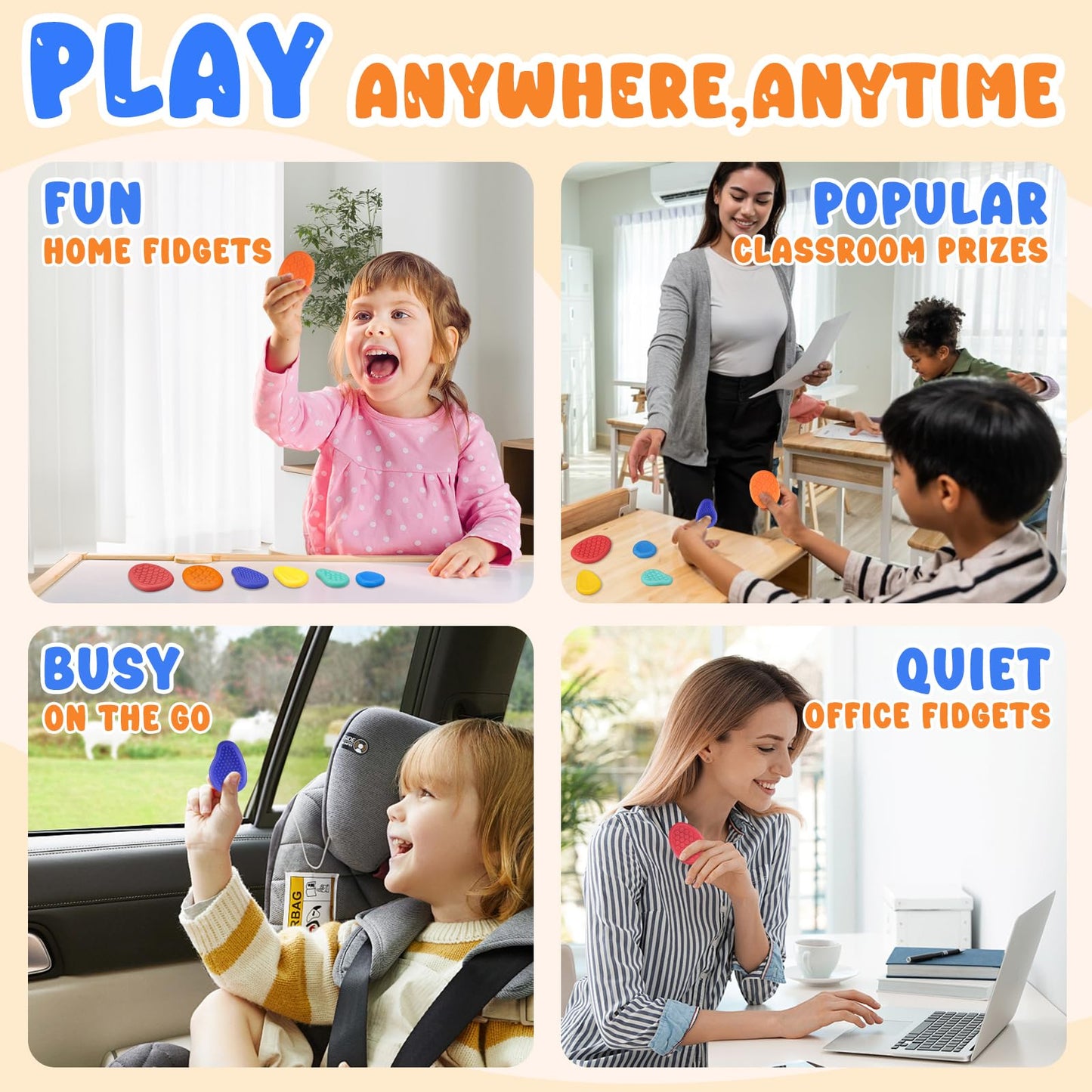 Purroro Fidget Sensory Toys – 6-Pack Silent Anxiety Relief for Autism & ADHD