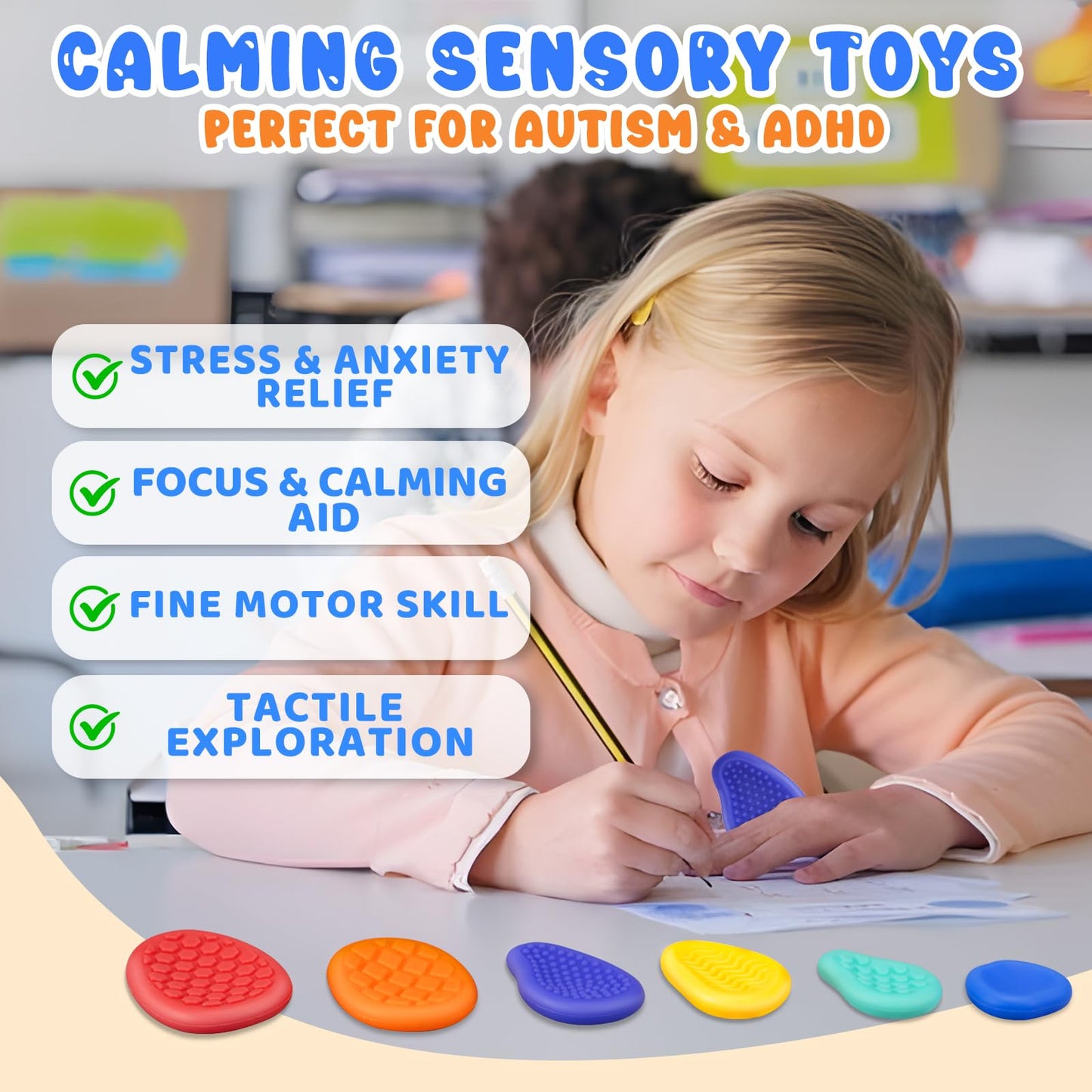 Purroro Fidget Sensory Toys – 6-Pack Silent Anxiety Relief for Autism & ADHD