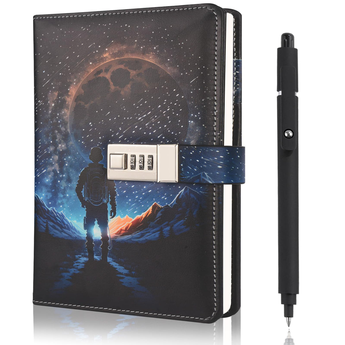 Purtarly Space Diary with Lock for Boys 8-18 | Travel Journal with Pen Gift