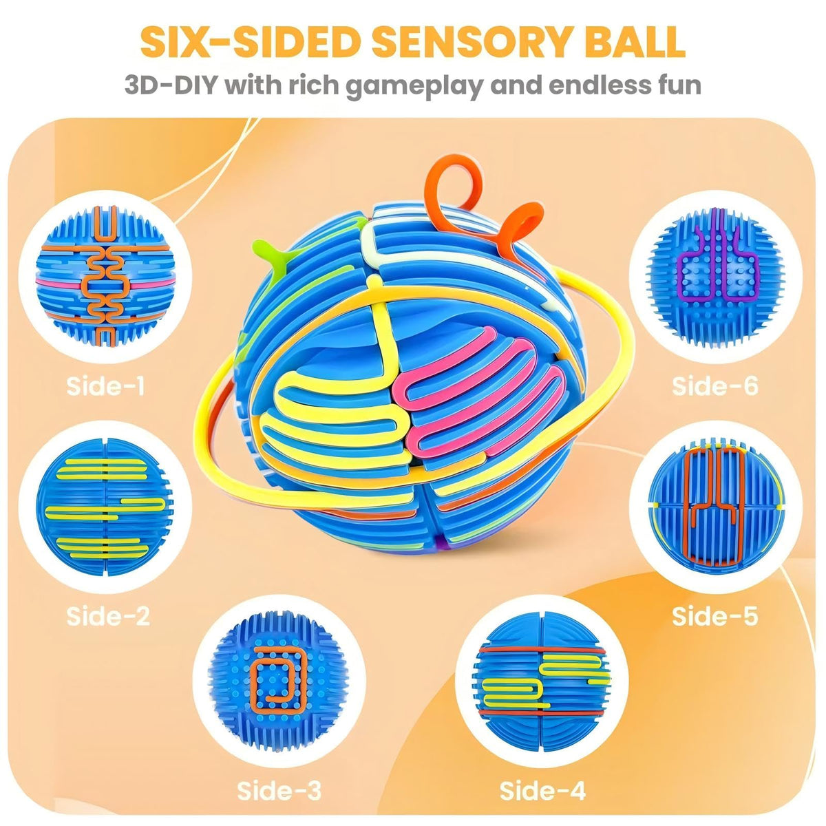 PushGoGo Sensory Activity Ball — 3D DIY Upgrade Fidget Toy for Calm, Focus & Creativity