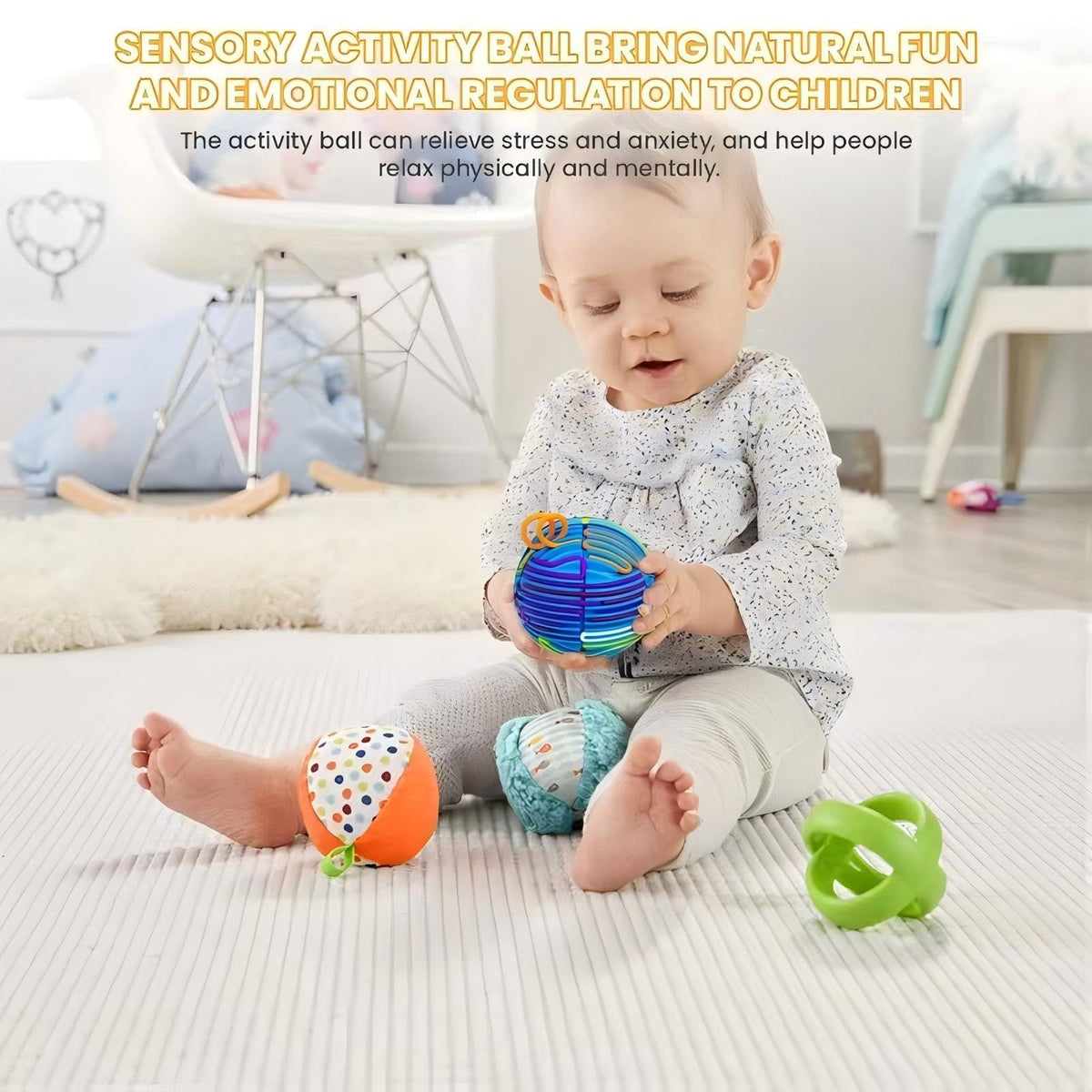 PushGoGo Sensory Activity Ball — 3D DIY Upgrade Fidget Toy for Calm, Focus & Creativity