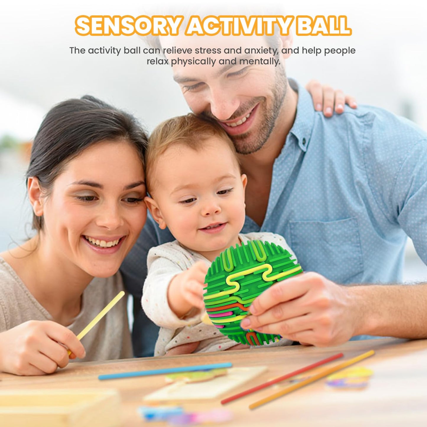 PushGoGo Sensory Ball – 3D DIY Fidget Toy for Calming, Anxiety & ADHD (Green)