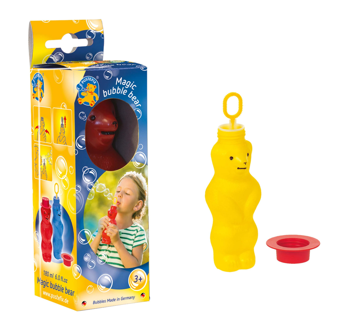 Pustefix Bubble Bear 6 oz Bubble Blowing Toy – Assorted Colors