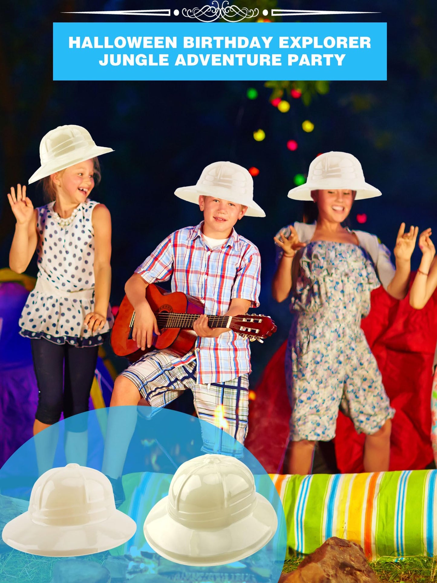 Puteraya 36 Pcs Kids Safari Party Hats Bulk – Jungle Explorer Hats