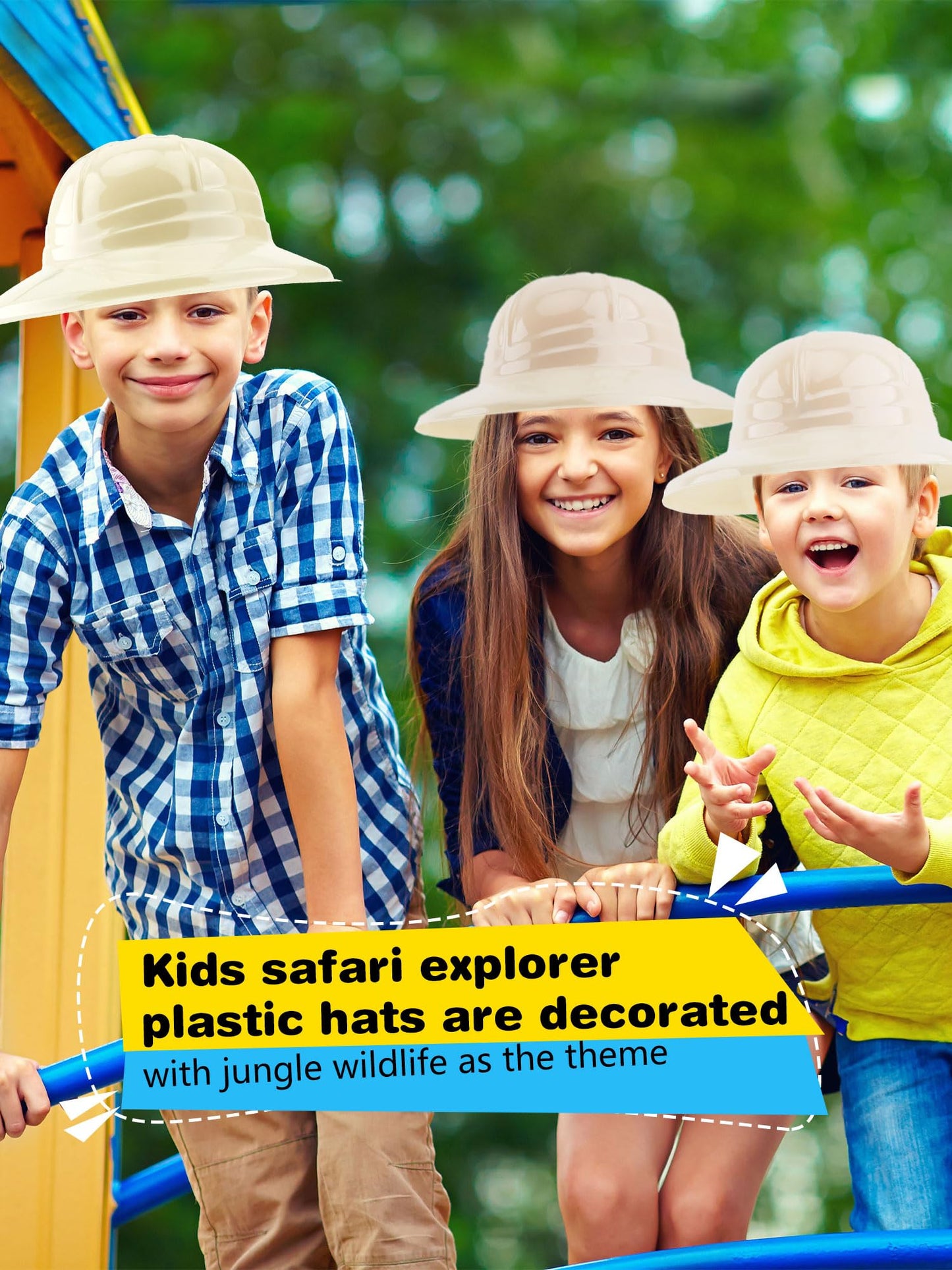Puteraya 36 Pcs Kids Safari Party Hats Bulk – Jungle Explorer Hats
