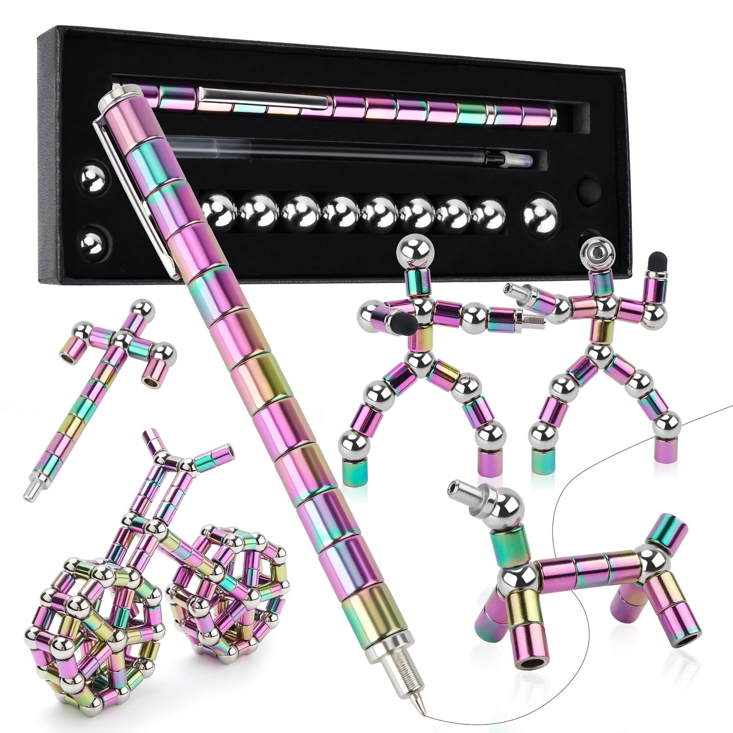 Puxmrko Fidget Pen — Magnetic Stress-Relief Toy for Teens (Colorful)