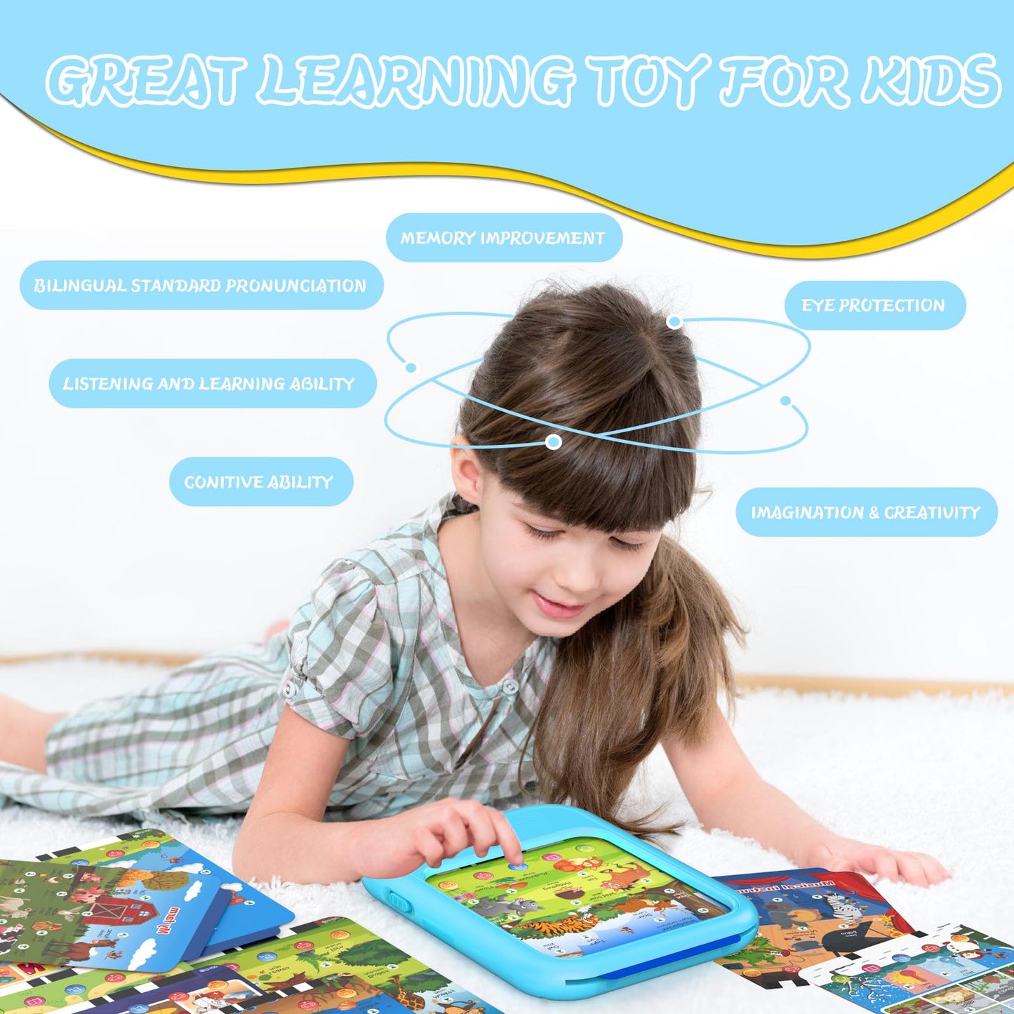 Puzcande Kids Educational Tablet Toy – Bilingual Learning for Ages 2-6