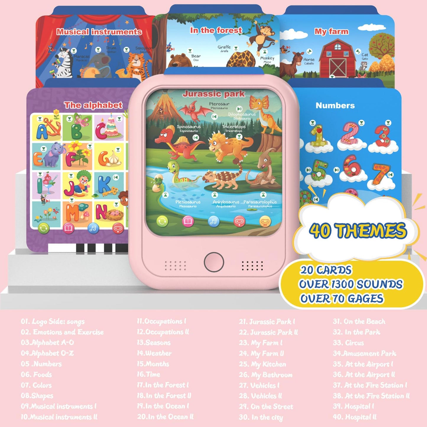 Puzcande Kids Educational Tablet Toy | Bilingual Learning for 2-6