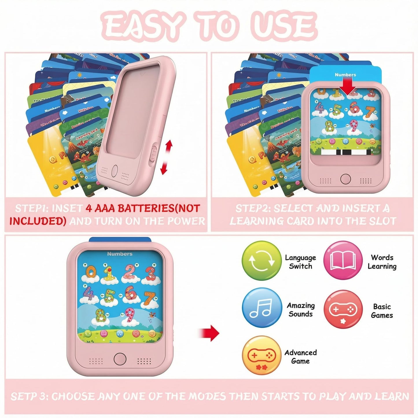 Puzcande Kids Educational Tablet Toy | Bilingual Learning for 2-6