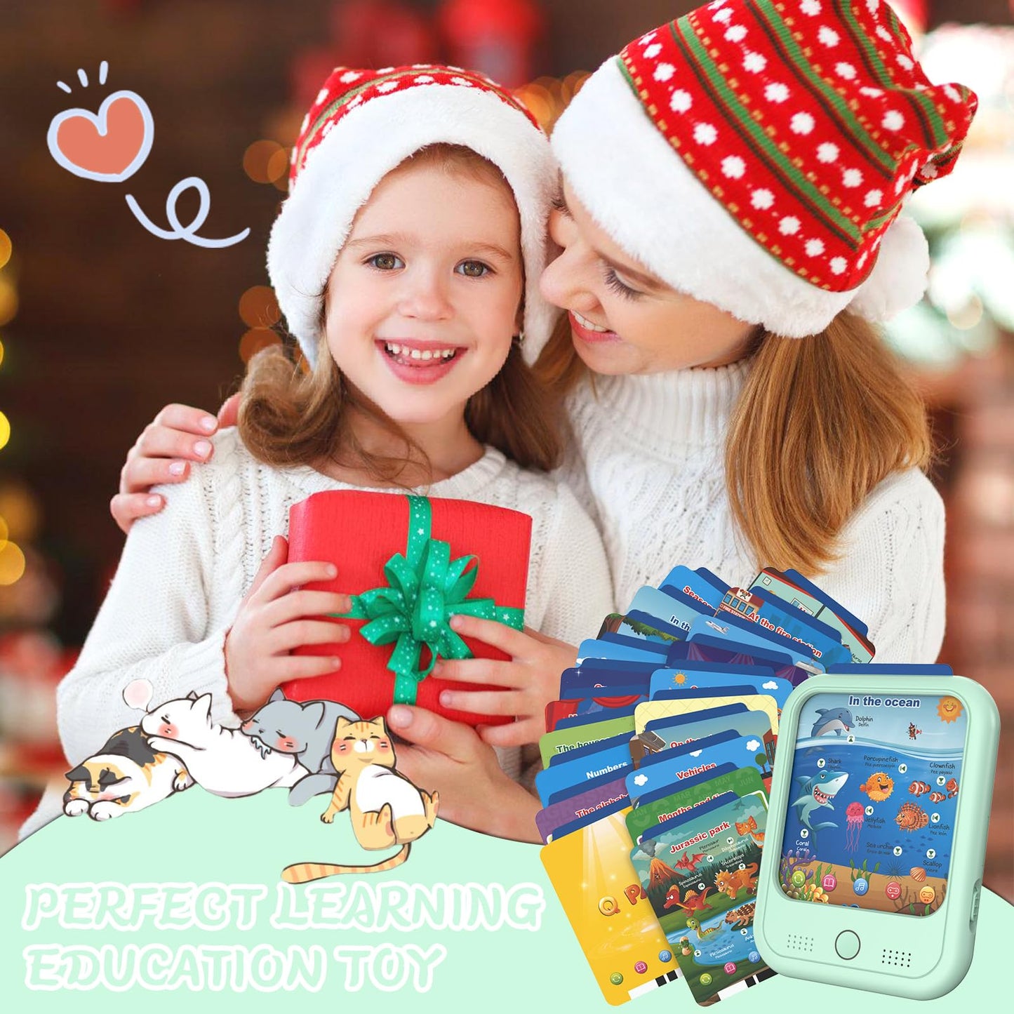 Puzcande Kids Educational Learning Tablet Toy | Bilingual English/Spanish | 40 Themes | Screenless