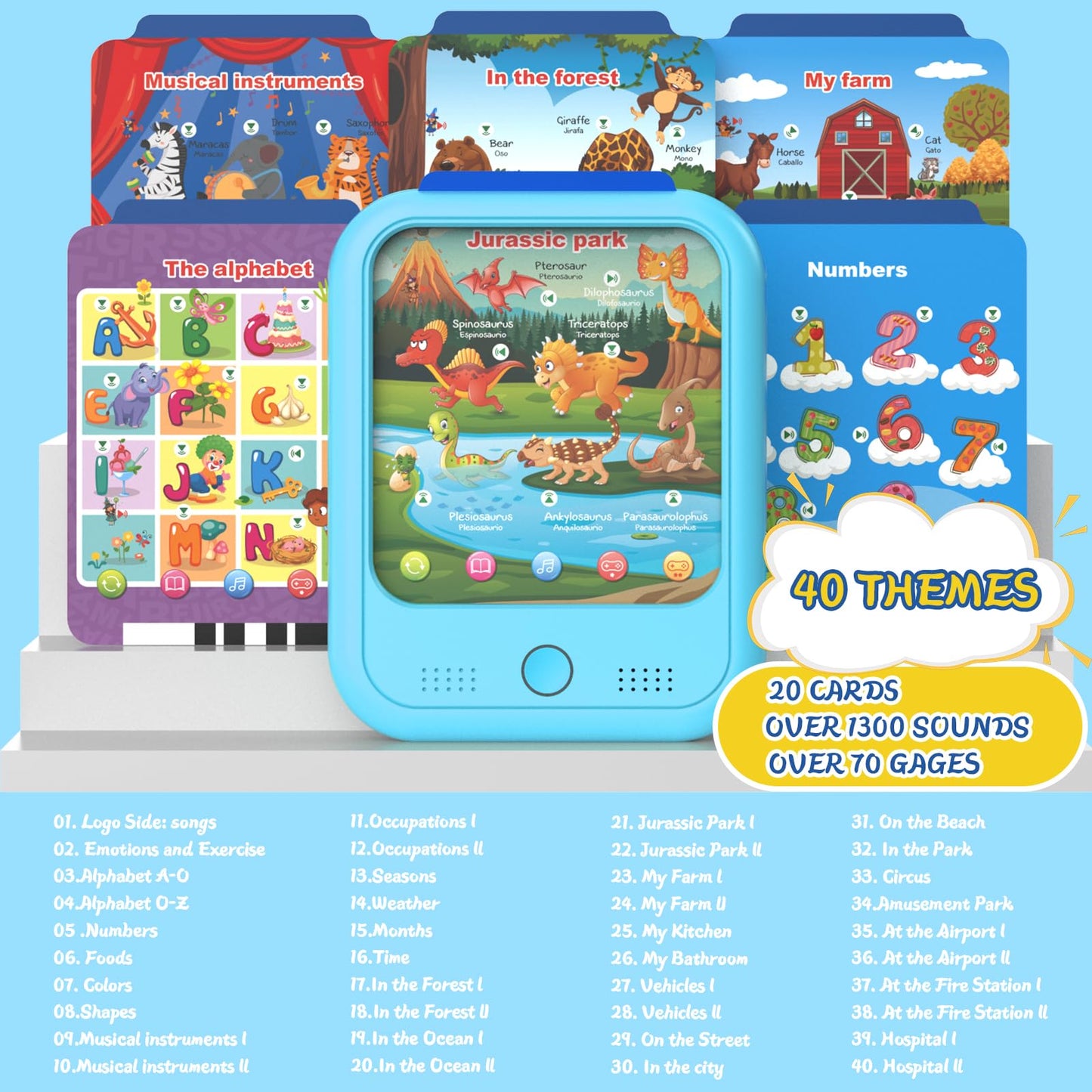 Puzcande Kids Educational Tablet Toy – Bilingual Learning for Ages 2-6