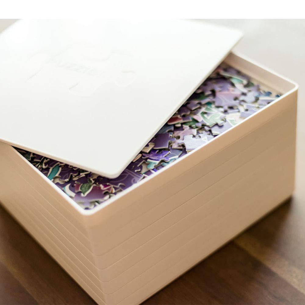 PUZZLE EZ 8 Puzzle Sorting Trays with Lid – Holds Up to 1000 Pieces | Space-Saving Puzzle Organizer