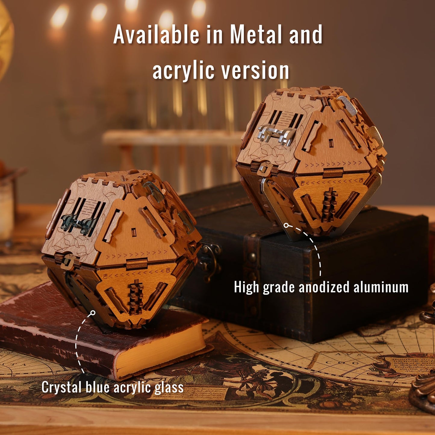 Puzzle Potato Philosopher's Stone Puzzle Box – 3D Escape Room Game for Adults (Crystal Blue)