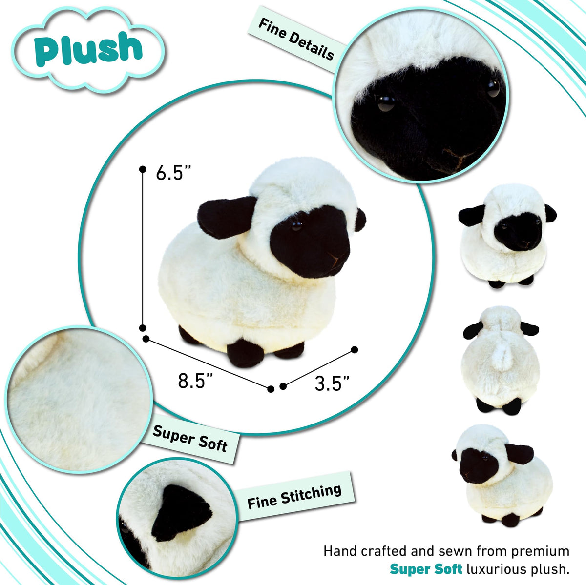Puzzled DolliBu Valais Blacknose Sheep – 8.5 Inch Super Soft Plush Toy