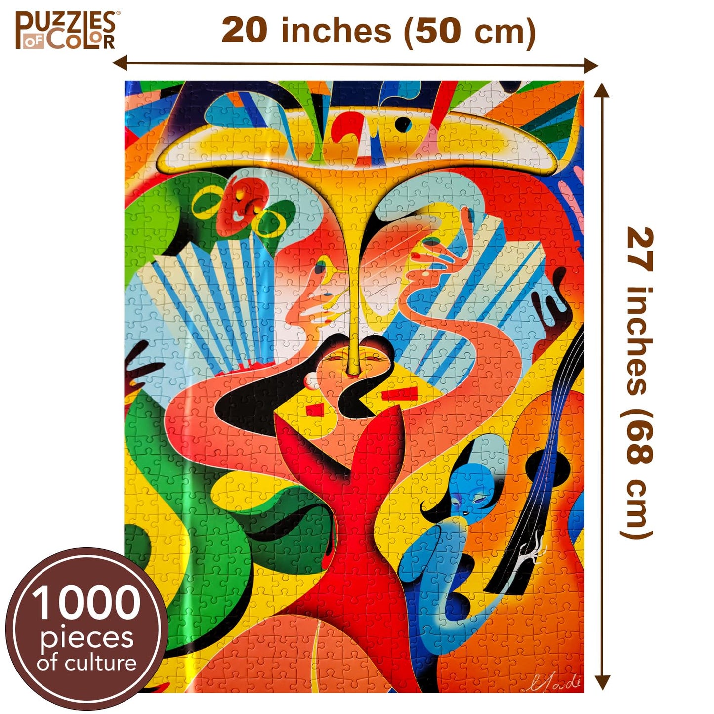 Puzzle of Colors Jam Session by Yadi Liu – 1000-Piece Colorful Puzzle (20x27) | Puzzles Of Color