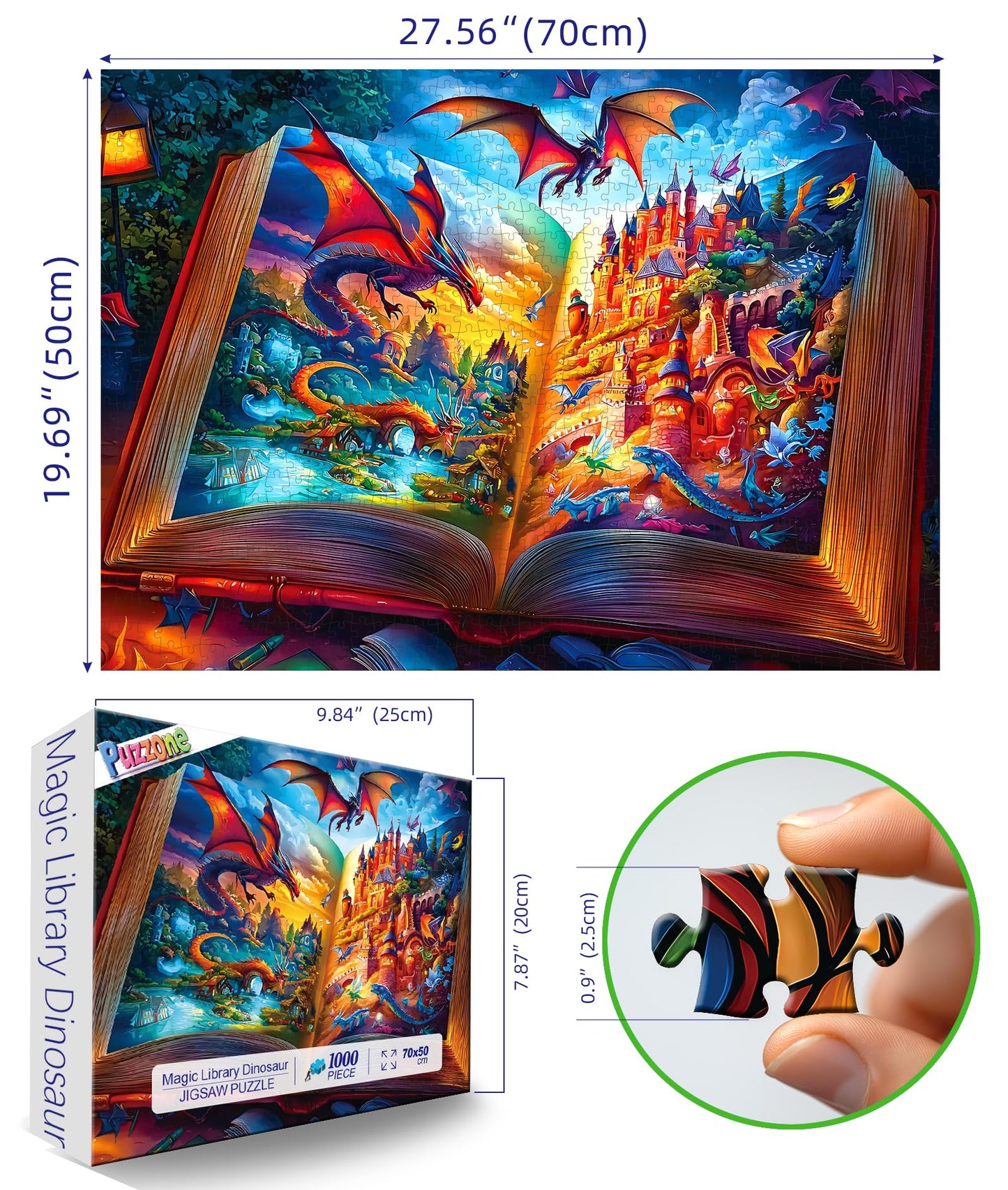 PuzzOne 1000-Piece World Fantasy Puzzle | Magical Storybook Jigsaw for Adults & Teens (27.5 x 19.7 in)