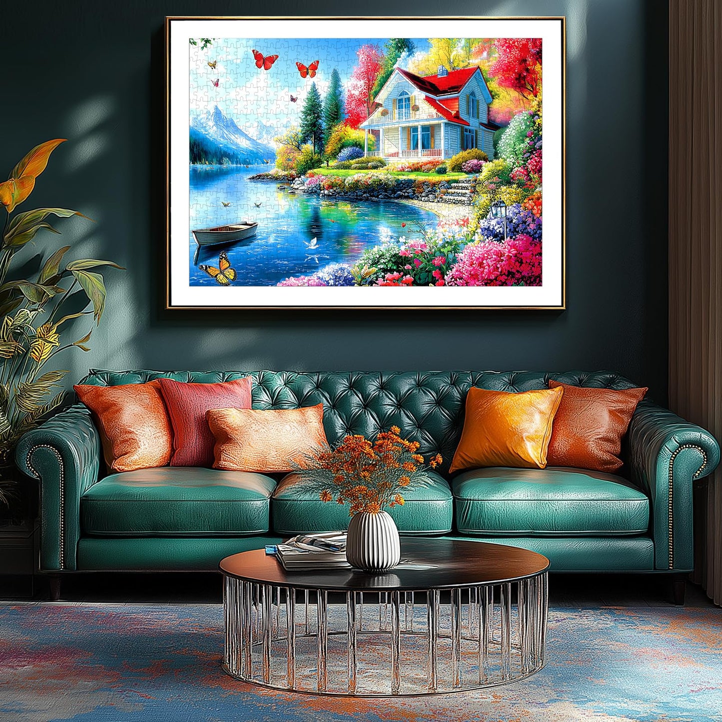 PuzzOne 1000-Piece Lakeside Villa Puzzle for Adults – Landscape Jigsaw, Relaxing Family Gift