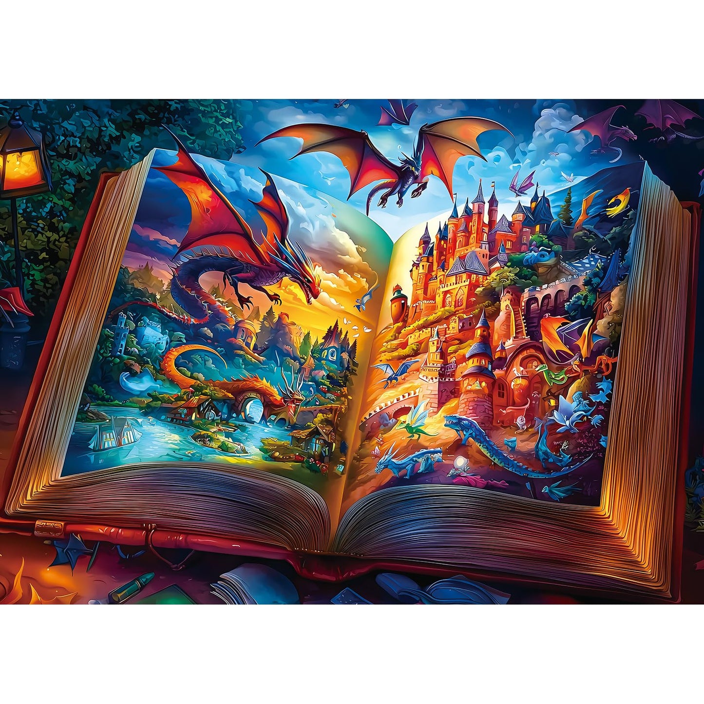 PuzzOne 1000-Piece World Fantasy Puzzle | Magical Storybook Jigsaw for Adults & Teens (27.5 x 19.7 in)