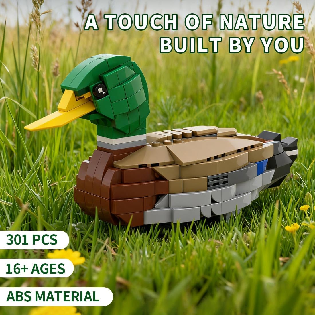 PuzzRyxius Mallard Duck Building Set MOC-199926 – 301-Piece Display Model for Home or Office
