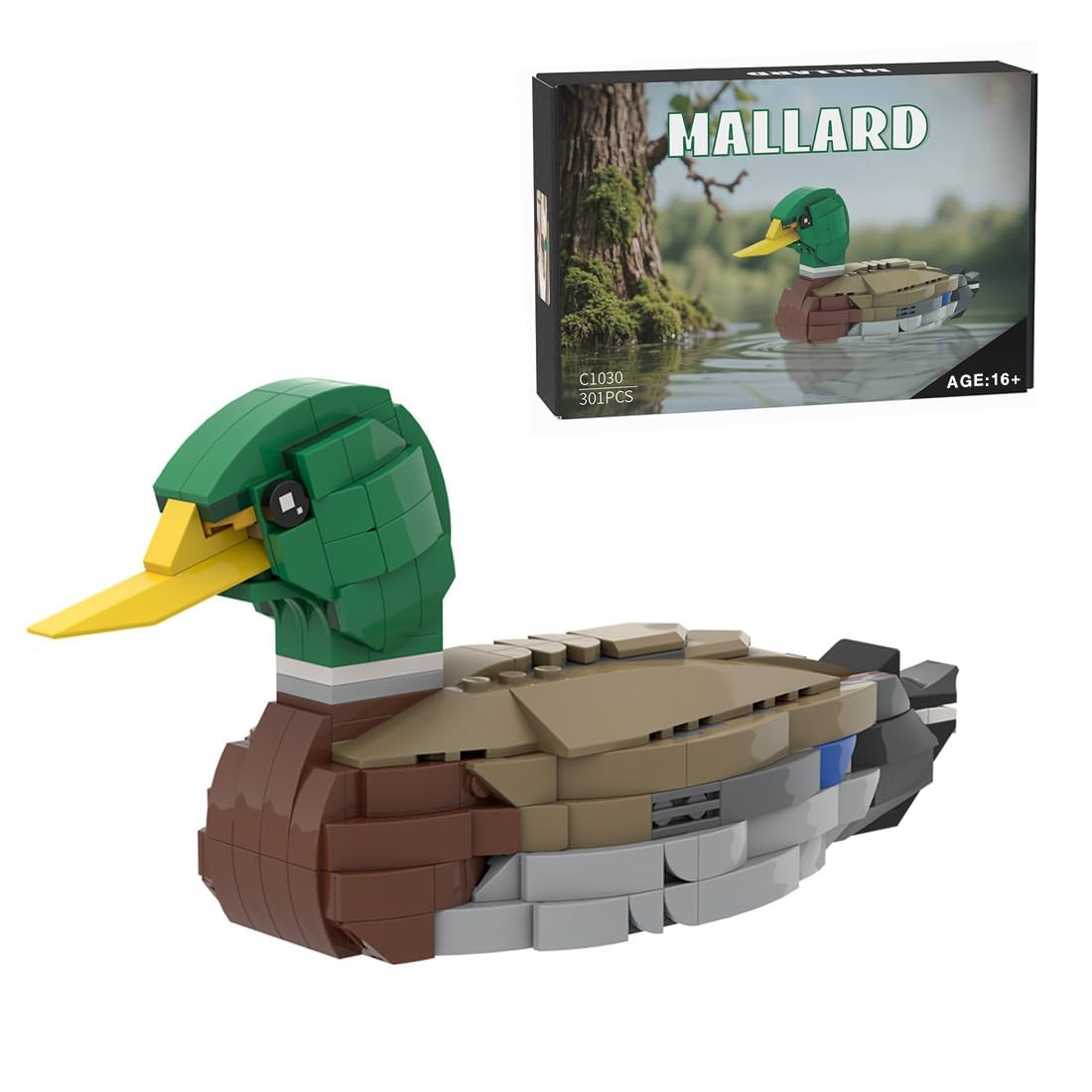PuzzRyxius Mallard Duck Building Set MOC-199926 – 301-Piece Display Model for Home or Office