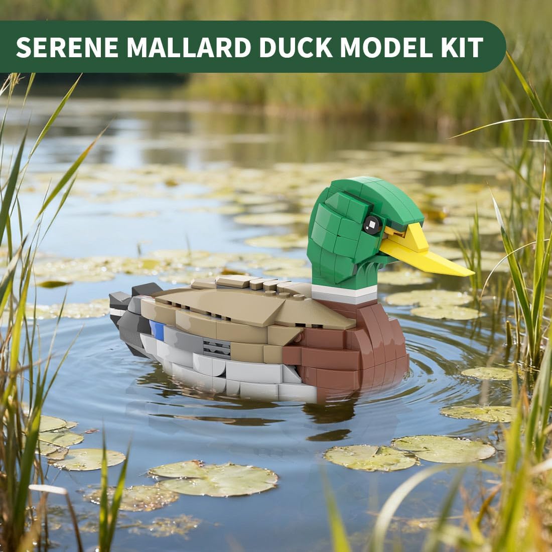 PuzzRyxius Mallard Duck Building Set MOC-199926 – 301-Piece Display Model for Home or Office