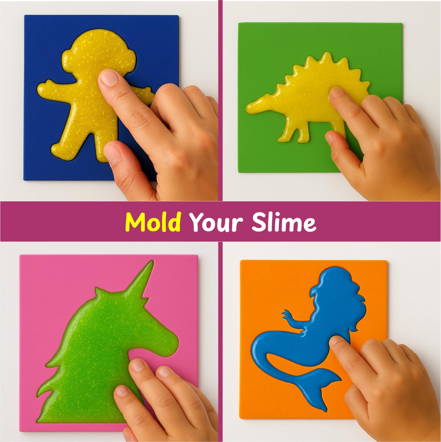 PW DIY Slime Making Kit for Kids 4+ | Scented Glitter Butter Slime with Unicorn, Dinosaur & Mermaid