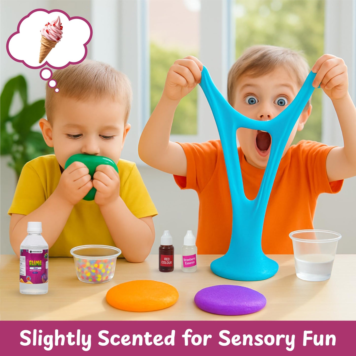PW DIY Slime Making Kit for Kids 4+ | Scented Glitter Butter Slime with Unicorn, Dinosaur & Mermaid