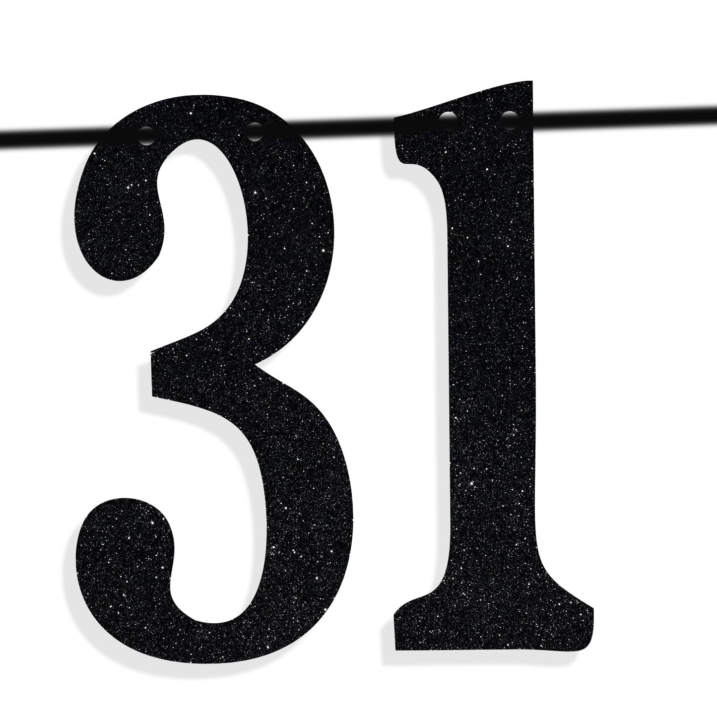 PYBHILK Black Glitter Look at You Turning 31 Banner – 31st Birthday Party Decoration