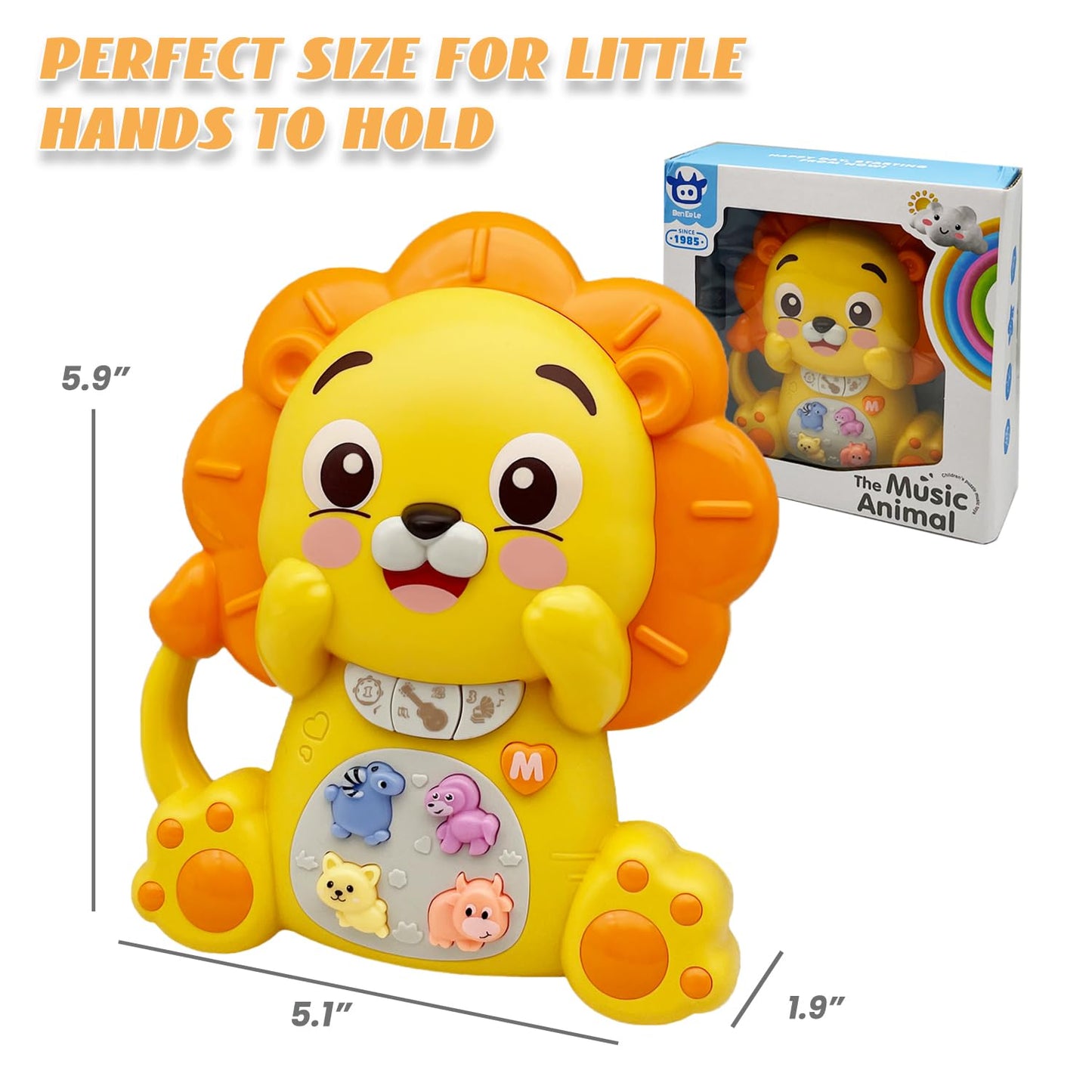PYYCZA Lion Light-Up Baby Musical Toy – 12-18 Months Educational Piano Keyboard