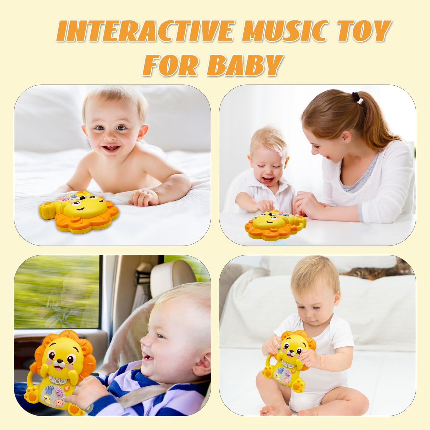 PYYCZA Lion Light-Up Baby Musical Toy – 12-18 Months Educational Piano Keyboard