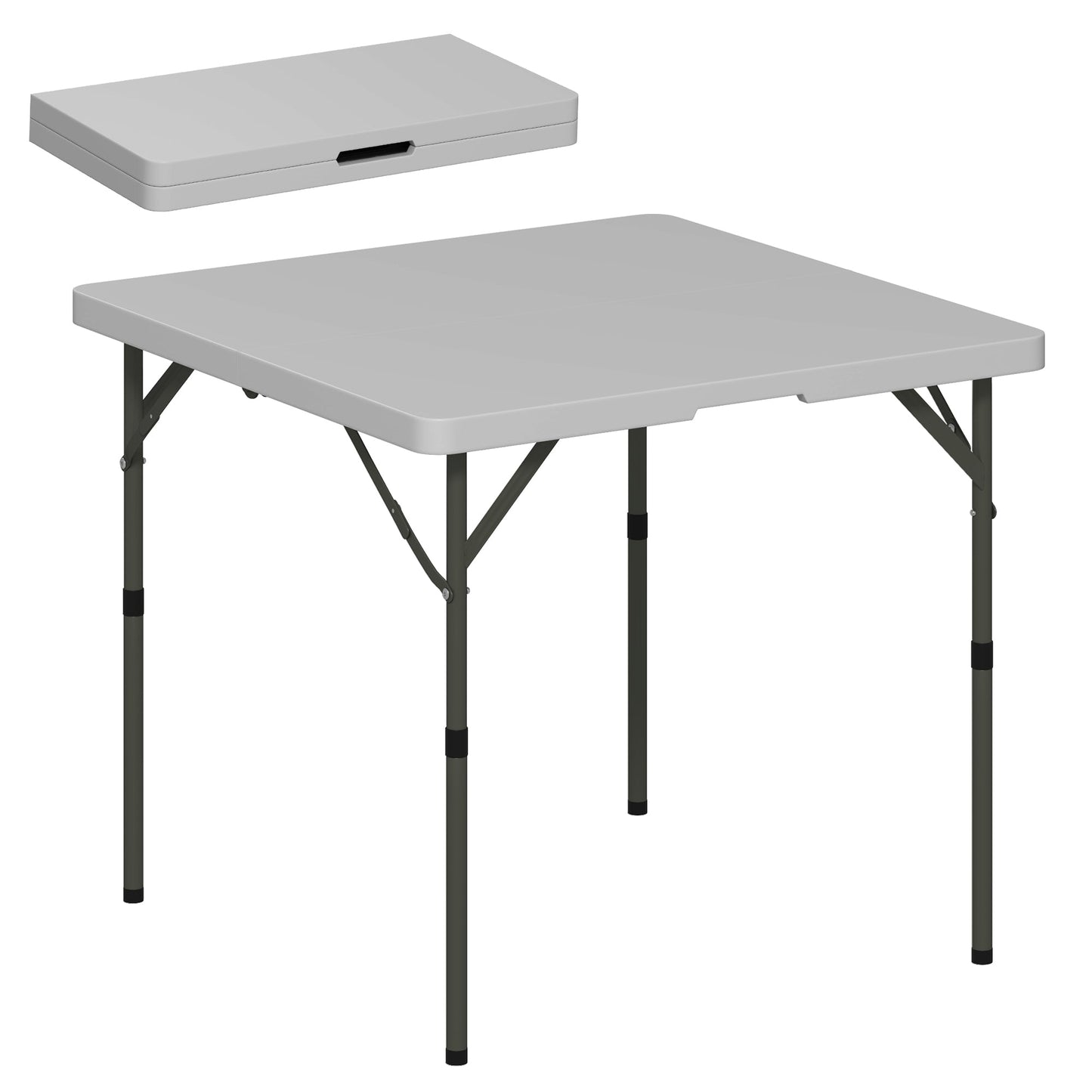 Outsunny 3ft Folding Camping Table with 2 Adjustable Height