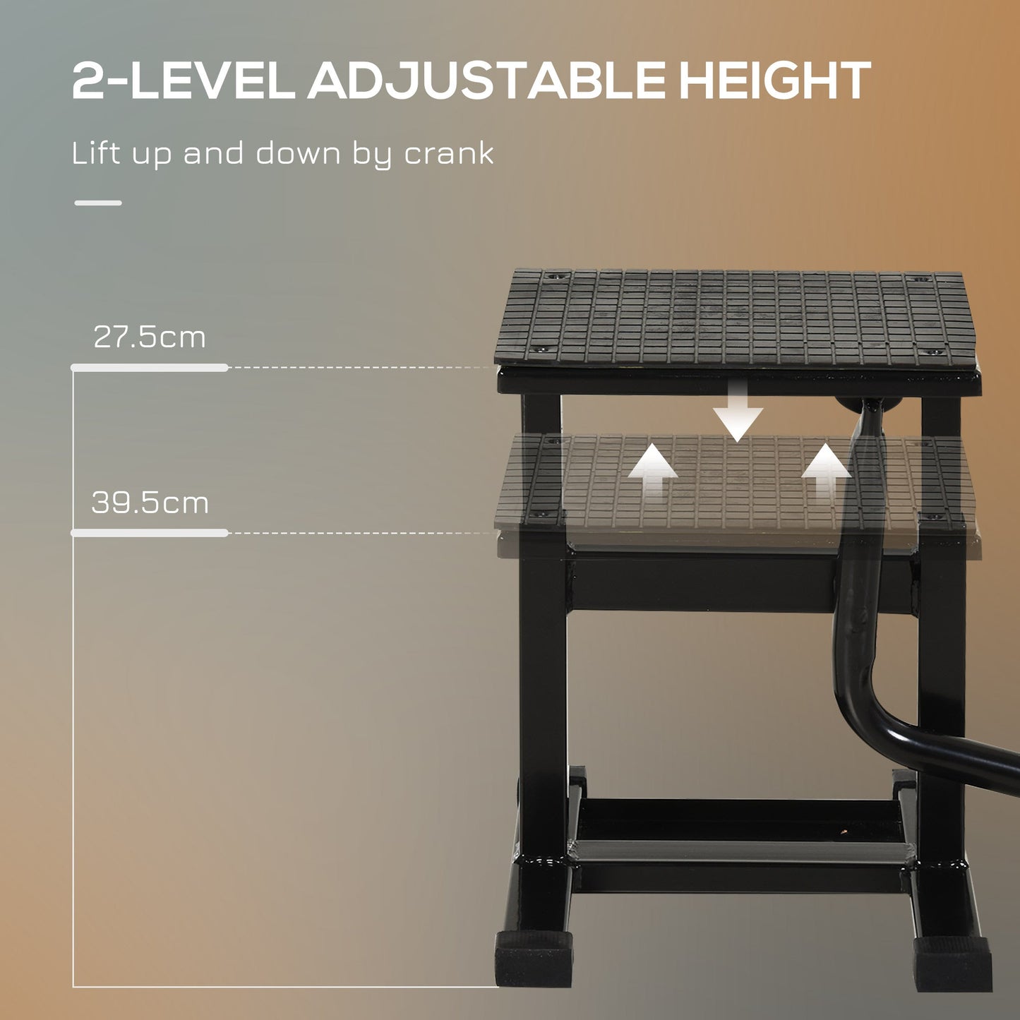 DURHAND Steel Motorbike Jack Lift Rubber Platform Crank Lift Manual Repair Table