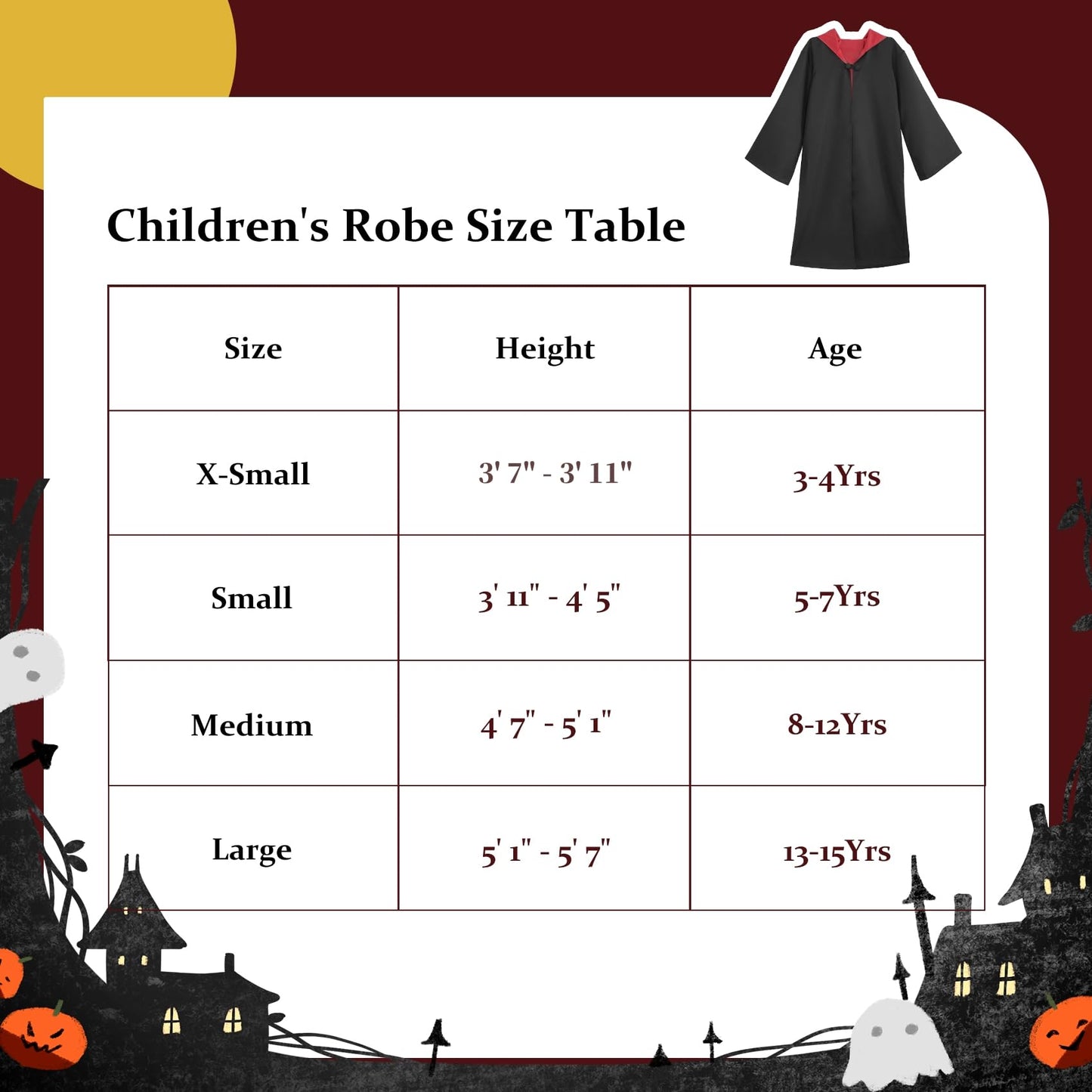 QAQ-COSPLAY Wizard Costume for Kids – Complete Robe, Wand, Glasses & Accessories Set