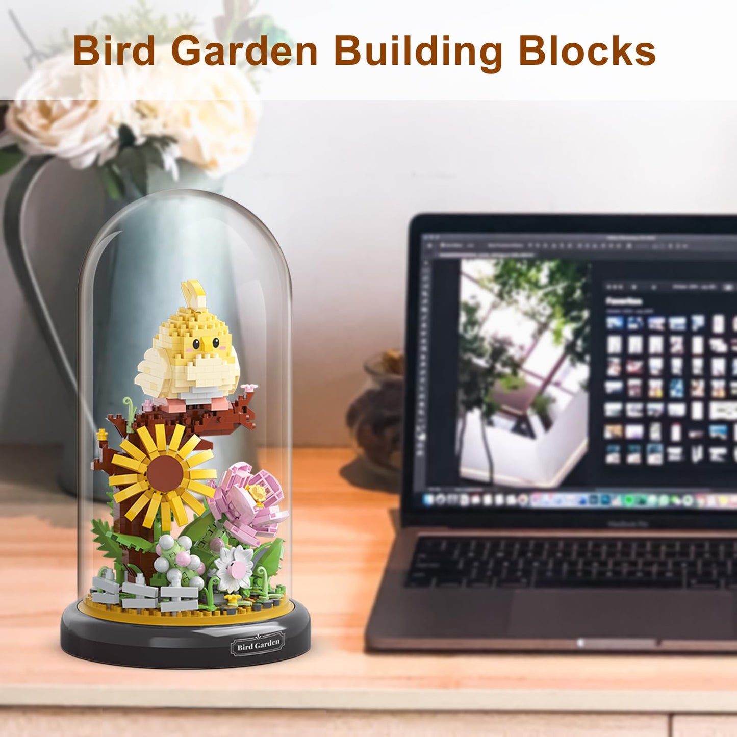 QARULUS Parrot Flower Bouquet Building Set – Creative Bonsai Animal Blocks for All Ages