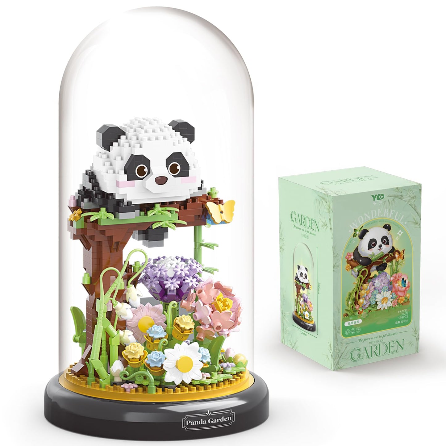 QARULUS Panda Flower Building Set – 999-Piece Bonsai Blooms Kit for Kids & Adults