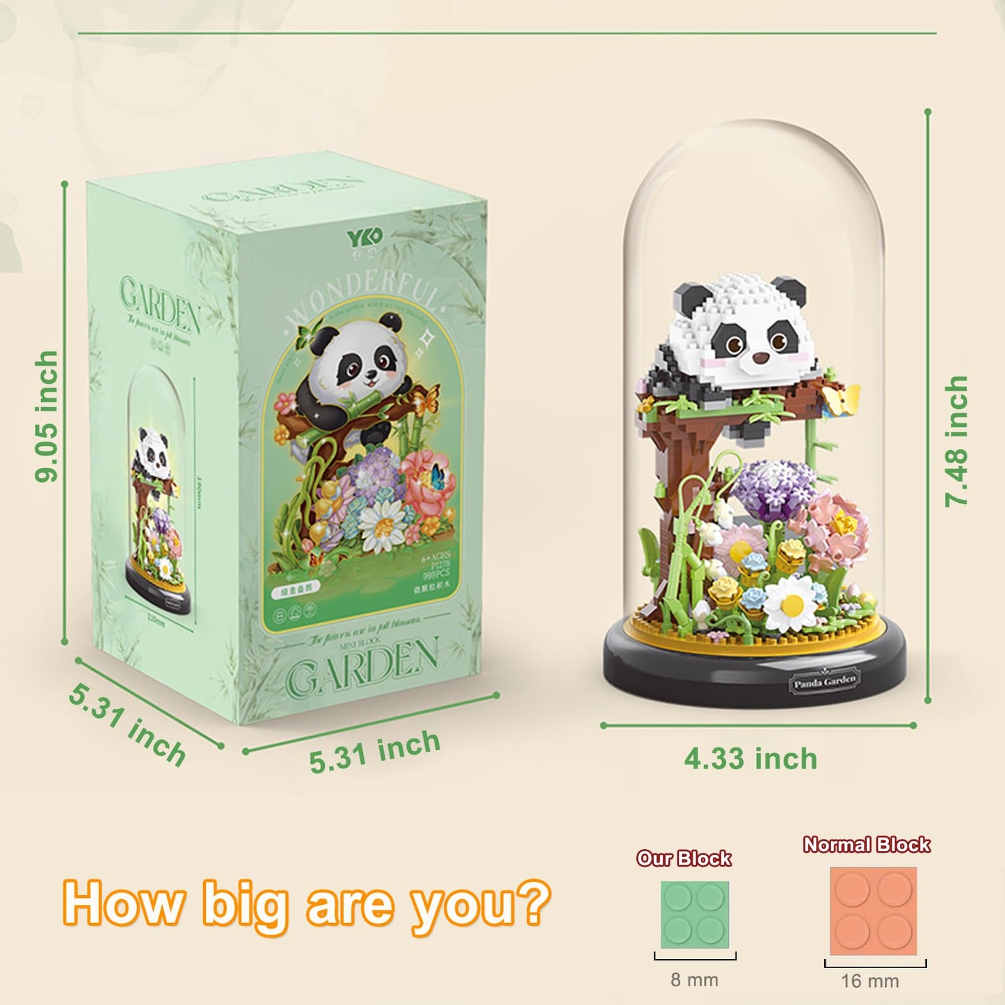 QARULUS Panda Flower Building Set – 999-Piece Bonsai Blooms Kit for Kids & Adults