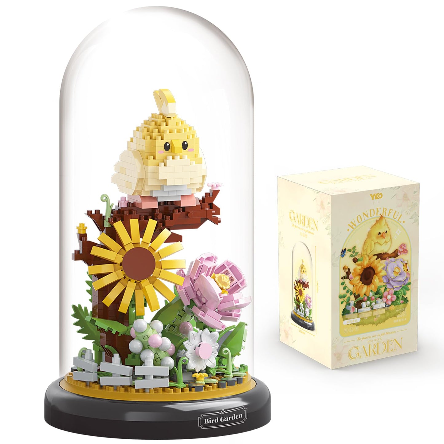 QARULUS Parrot Flower Bouquet Building Set – Creative Bonsai Animal Blocks for All Ages