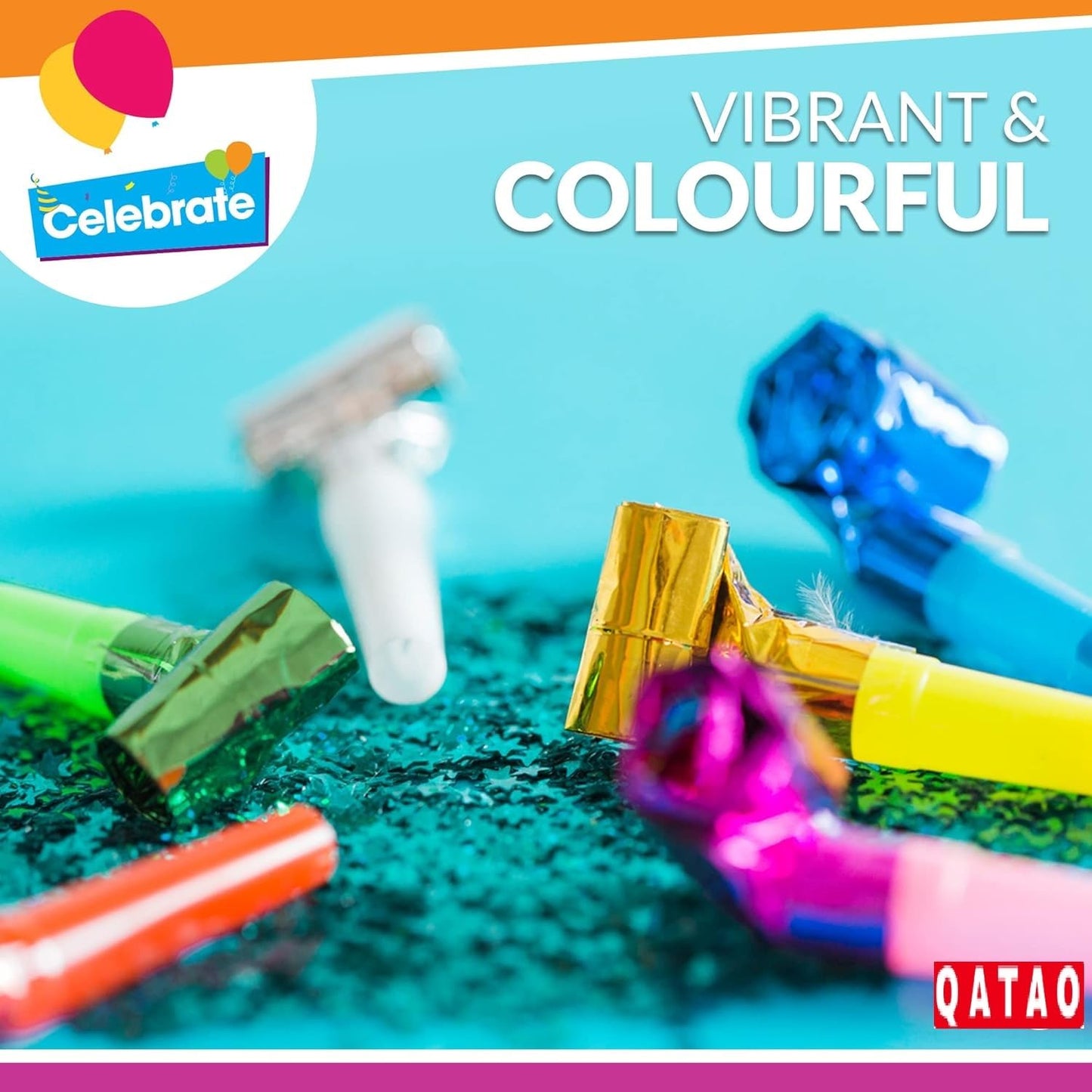 Qatao 25pcs Small Party Blowers – Colorful Noisemakers for Birthdays & Celebrations