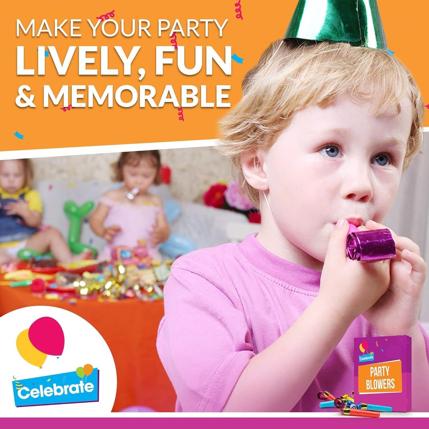 Qatao 25pcs Small Party Blowers – Colorful Noisemakers for Birthdays & Celebrations