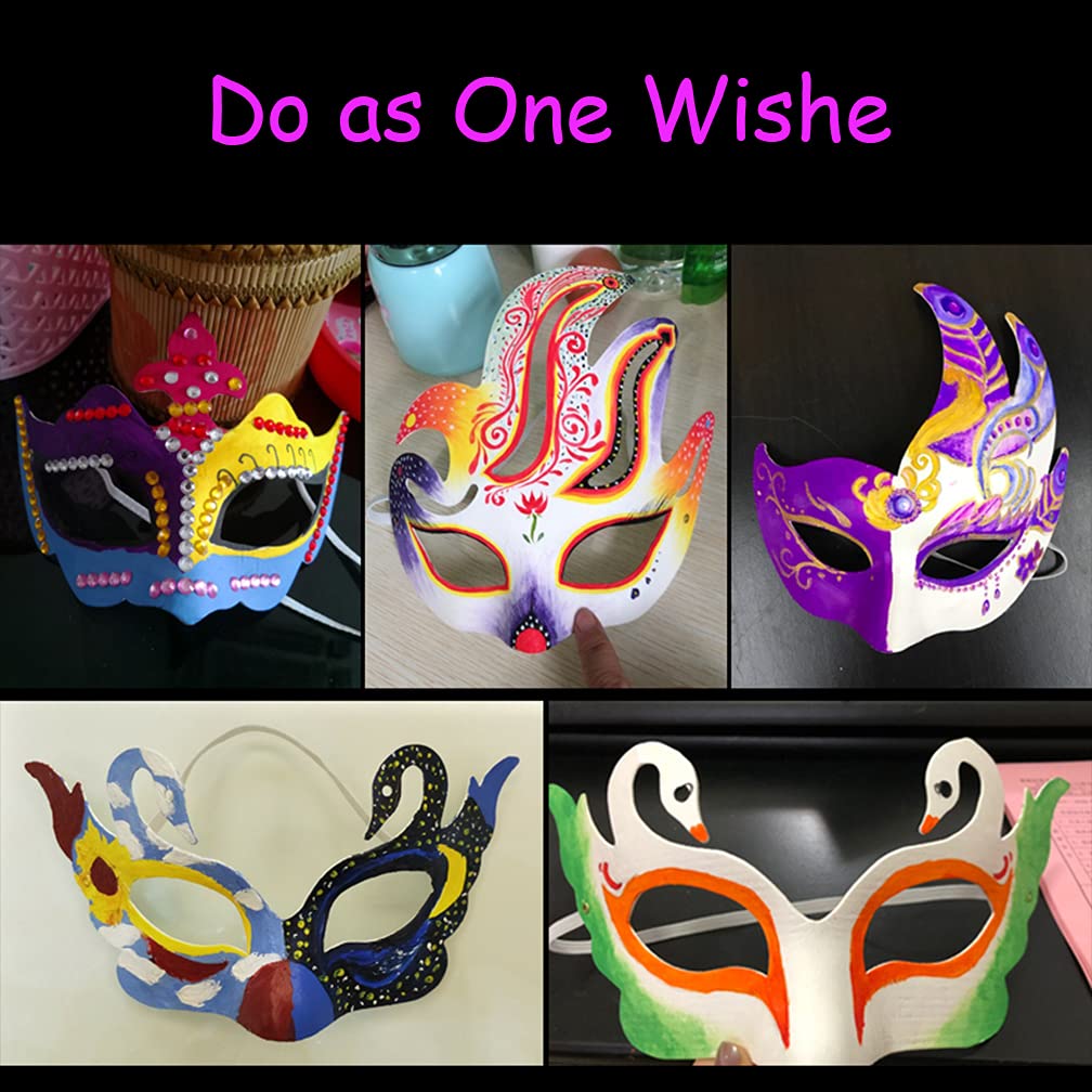 Qavctw 16PCS DIY White Masks – Unpainted Paper Masks for Parties & Crafts