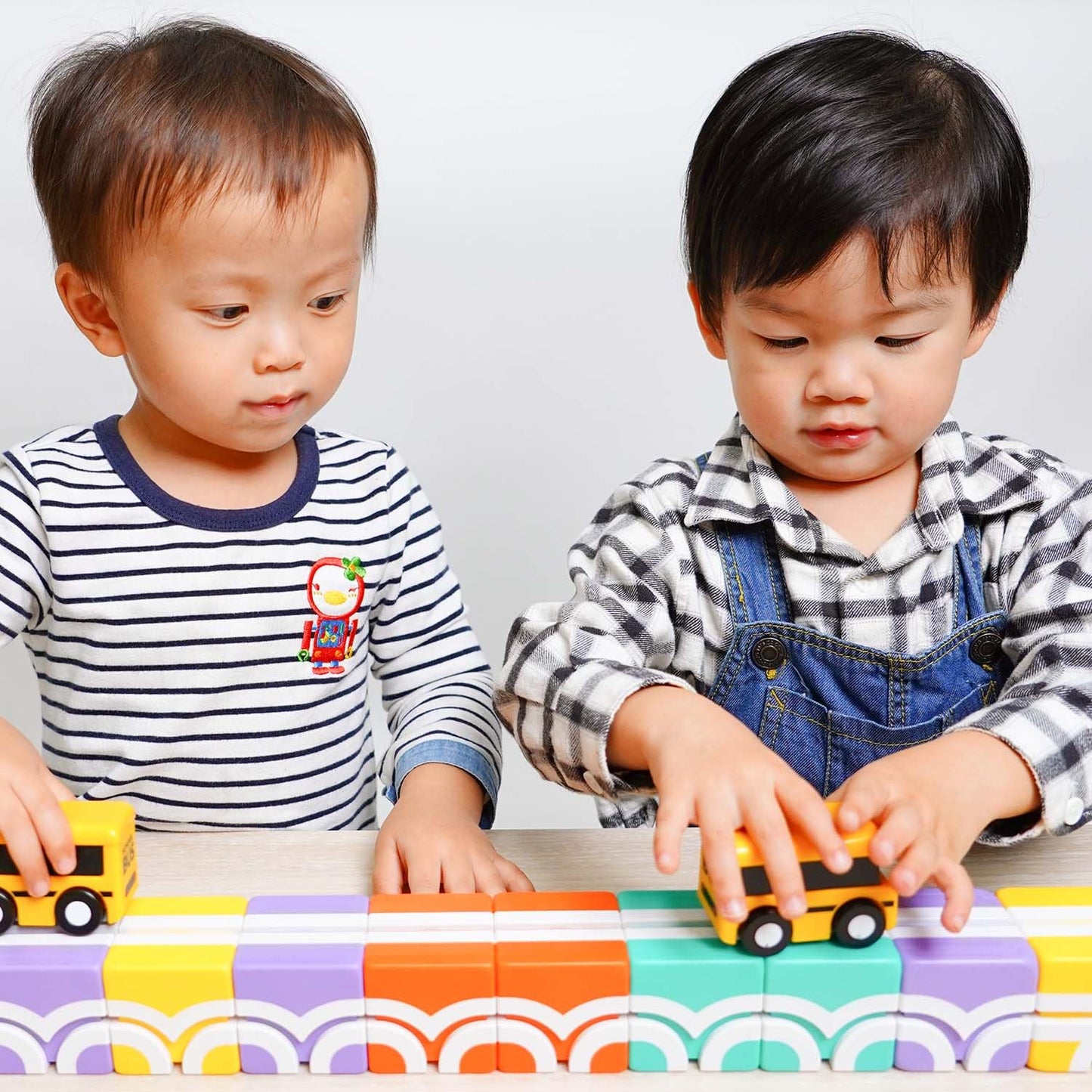 QBI Magnetic Blocks for Toddlers 1-3 – 13-Piece Starter Set with School Bus & Pastel Cubes
