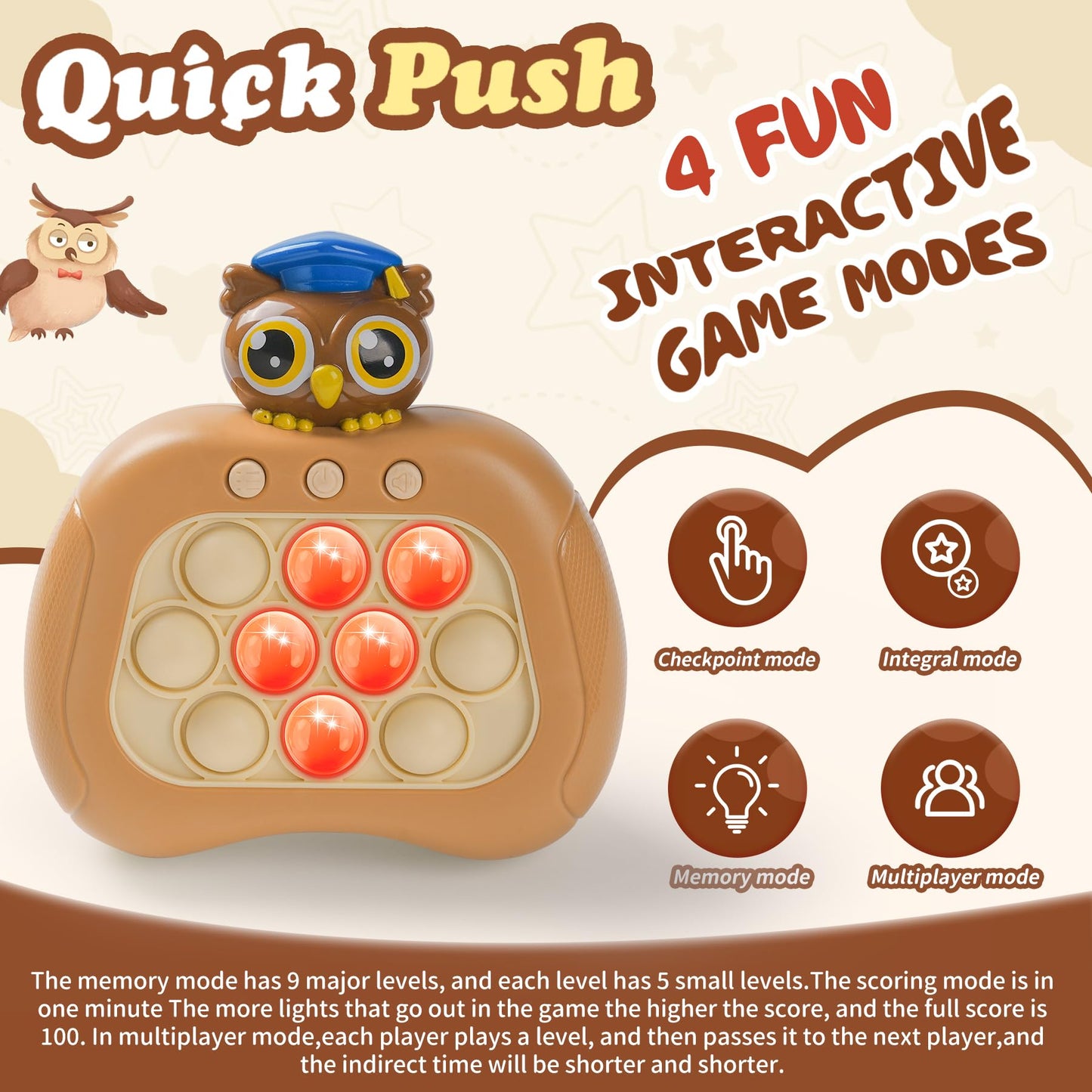 QBvuj Graduation Eagles Pop Push Game – Handheld Fidget Console for Kids & Adults