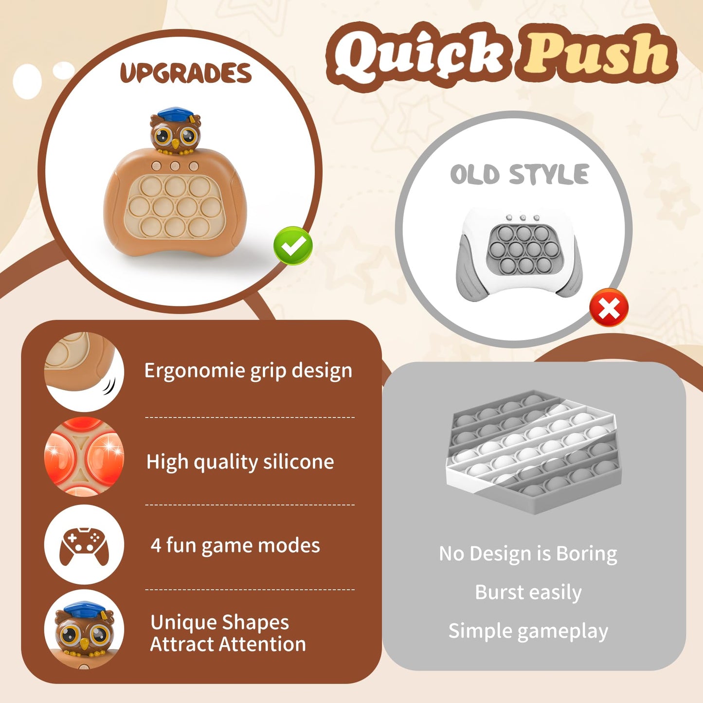 QBvuj Graduation Eagles Pop Push Game – Handheld Fidget Console for Kids & Adults