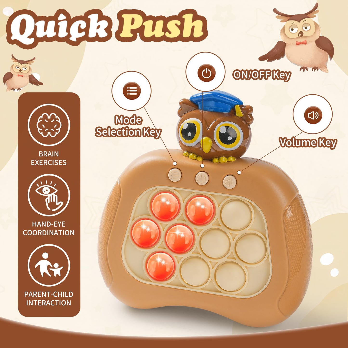 QBvuj Graduation Eagles Pop Push Game – Handheld Fidget Console for Kids & Adults